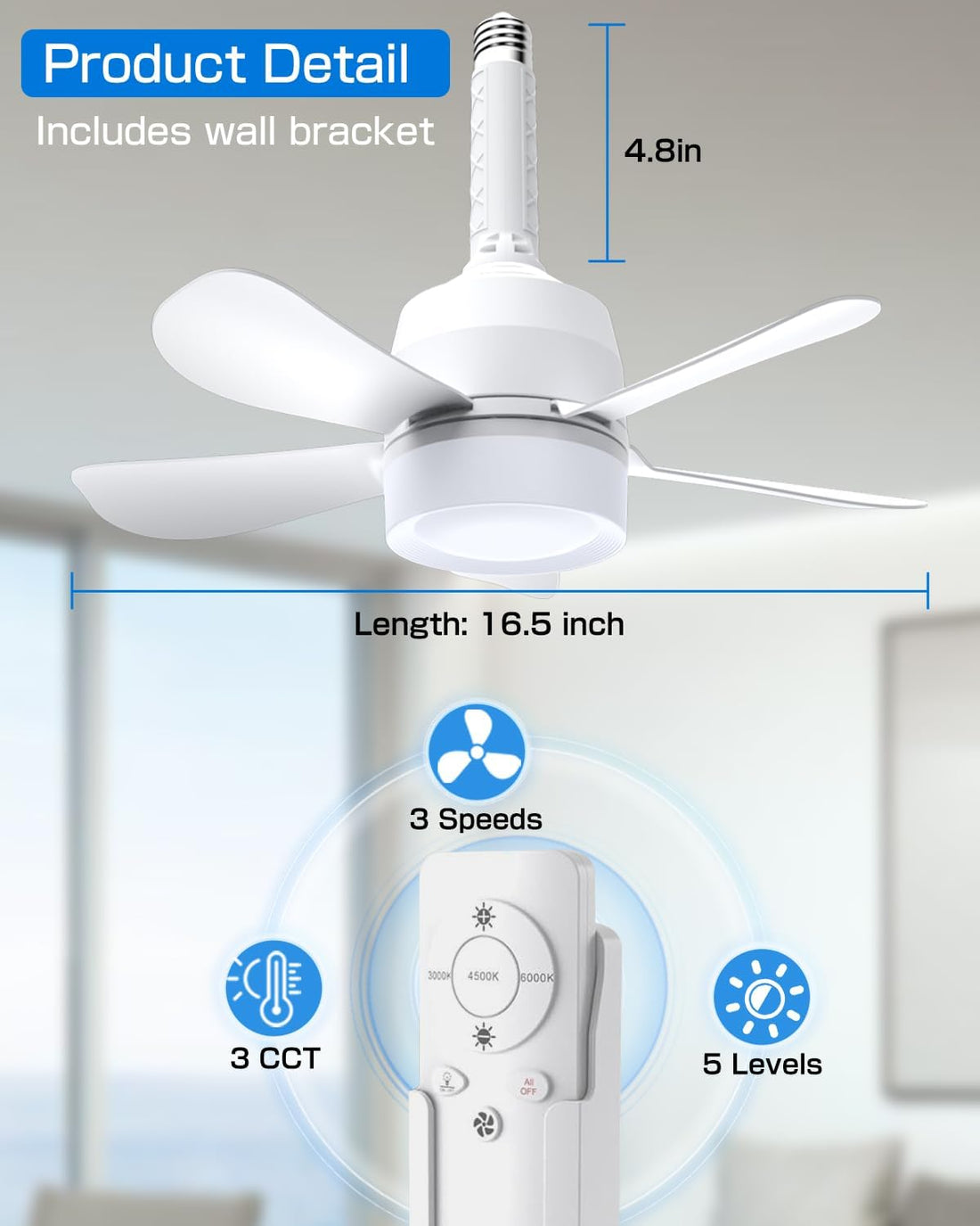 Socket Fan Light | مروحة إضاءة للمقبس